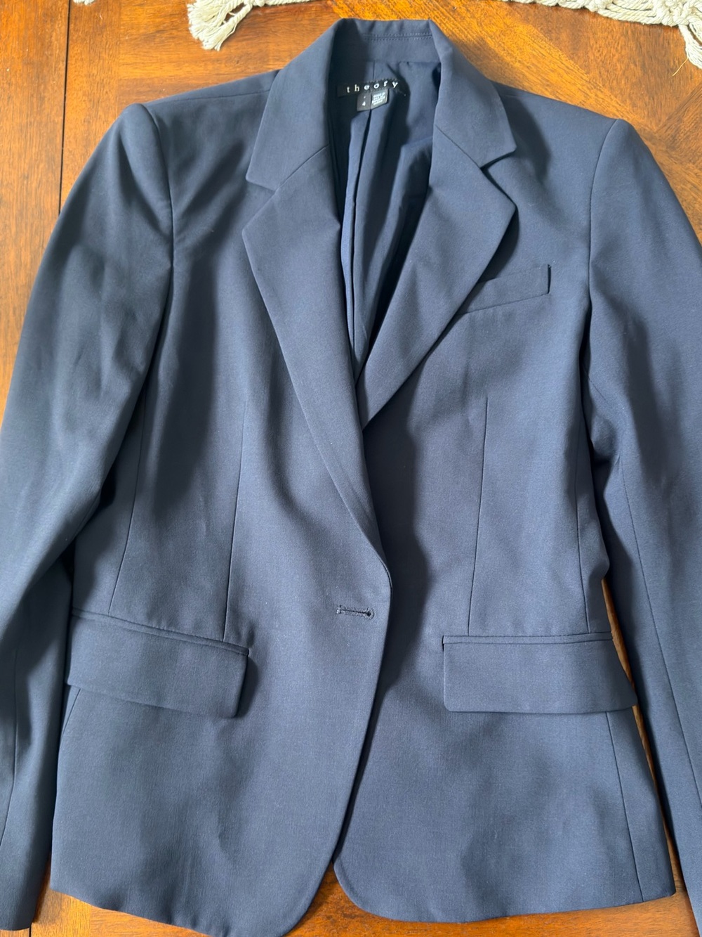 Theory Gabe N Edition Navy Wool Blazer Size 4